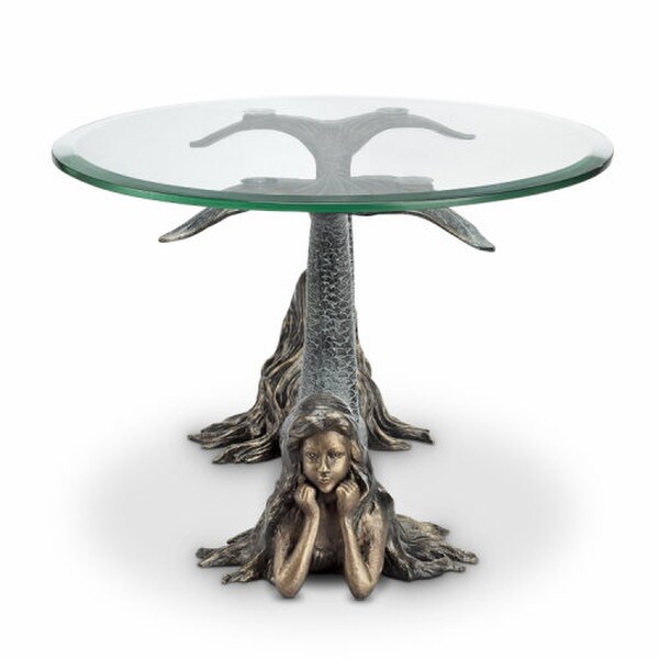 Mermaids Table Server Candleholder Statue Front View of Artwork